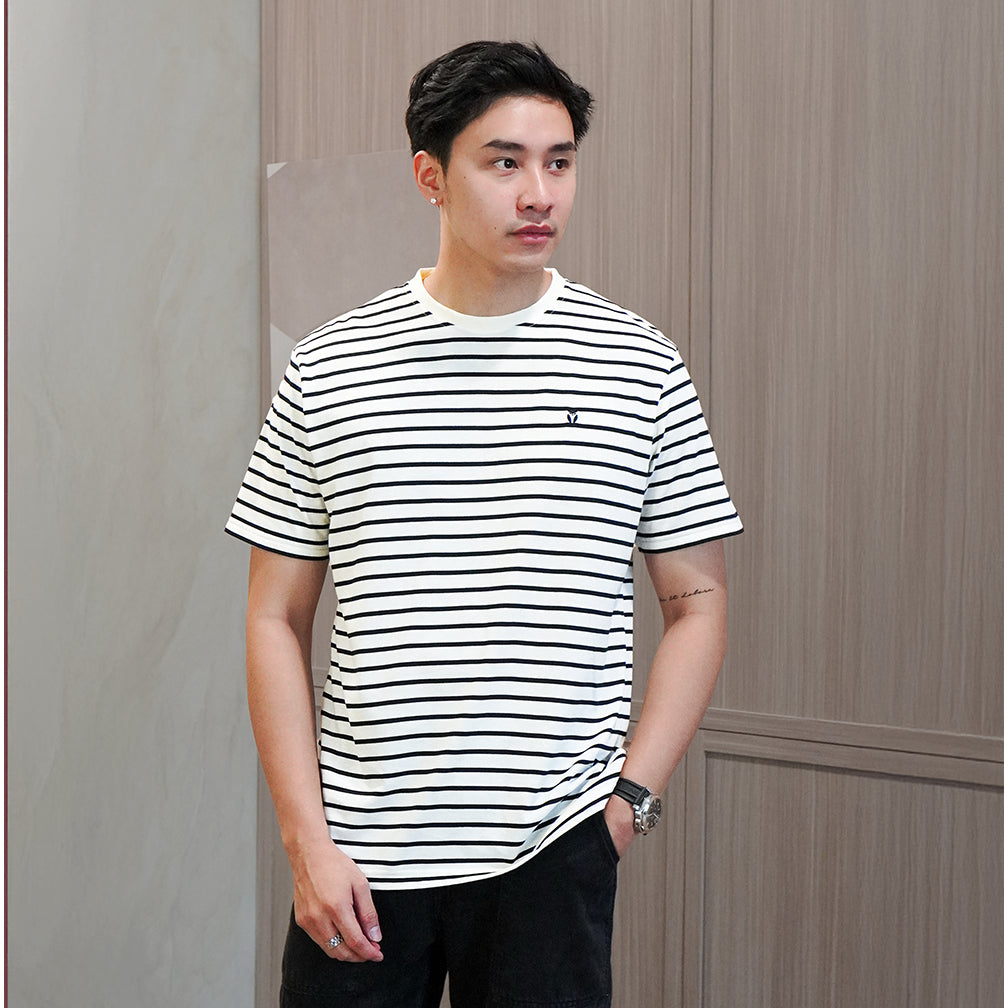 Matsuda T Shirt Pria Kaos Stripe Nantan Oblong Baju DK Slate Navy