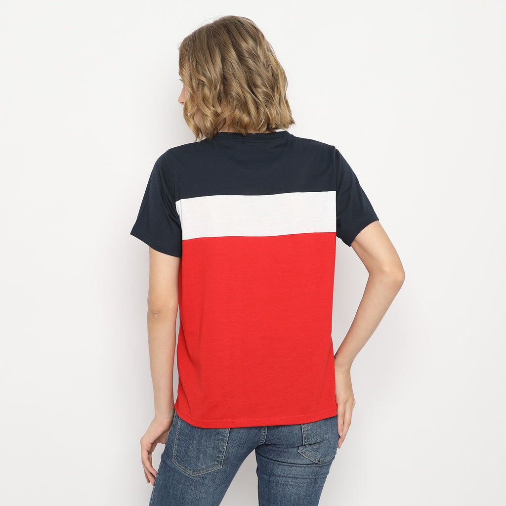 MATSUDA Kaos Wanita T Shirt Stripe Katun Indy