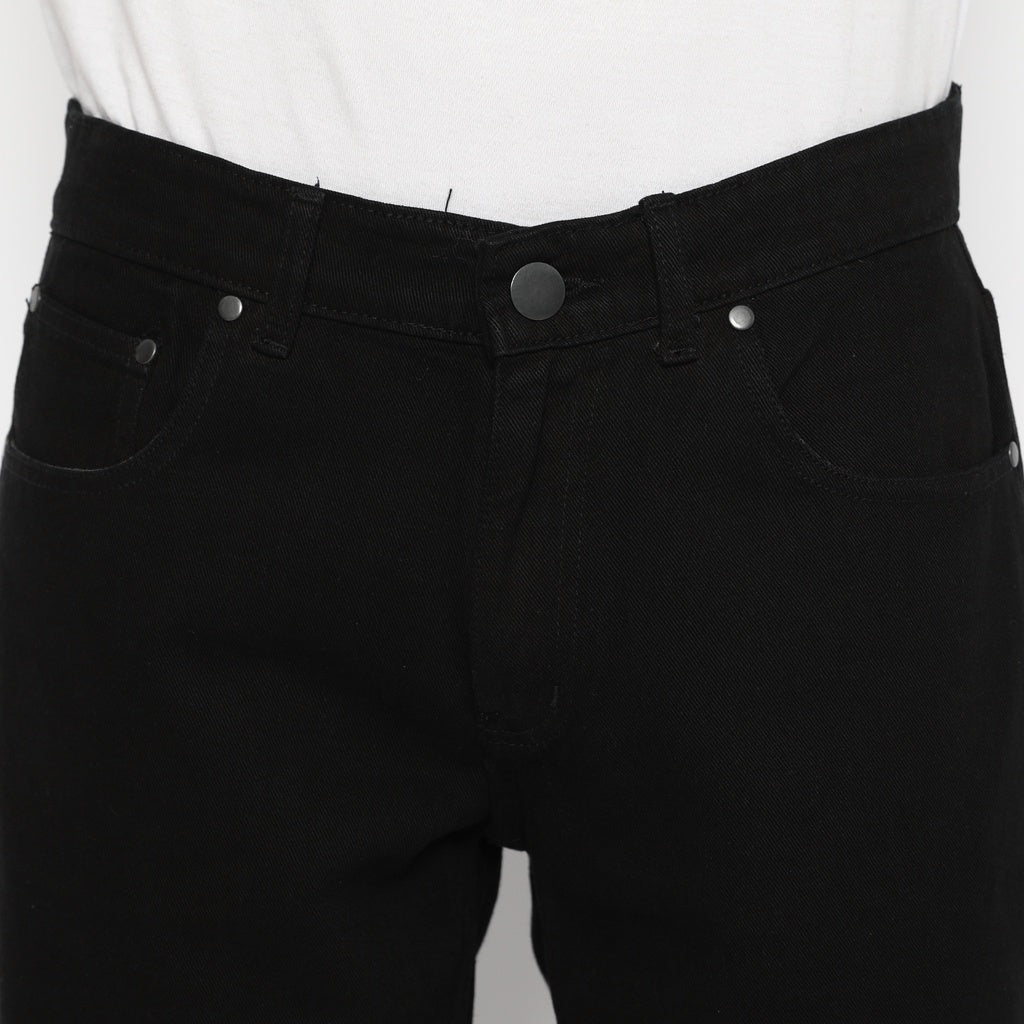 MATSUDA Celana Pendek Pria Jeans Denim Stretch Kimura Black