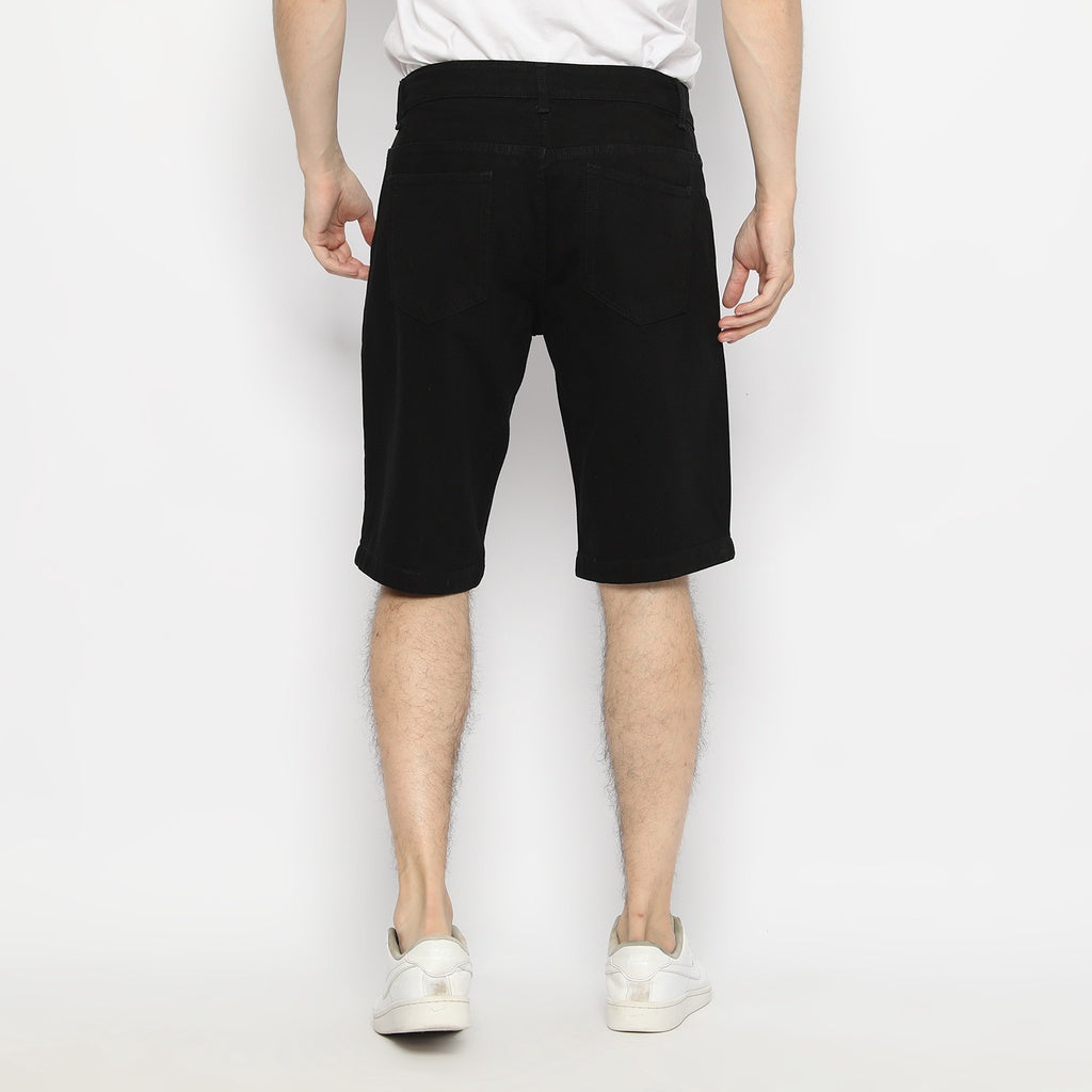 MATSUDA Celana Pendek Pria Jeans Denim Stretch Kimura Black