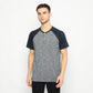 MATSUDA Kaos Pria T Shirt Henley Texture Slub Kawagoe