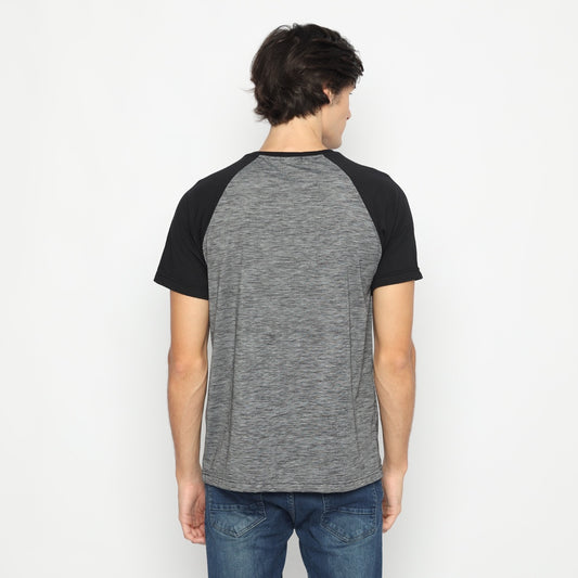 MATSUDA Kaos Pria T Shirt Henley Texture Slub Kawagoe