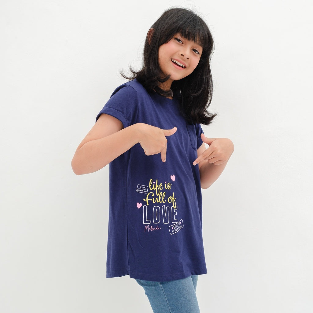 Matsuda baju kaos anak perempuan katun umur 4-16 Penelope