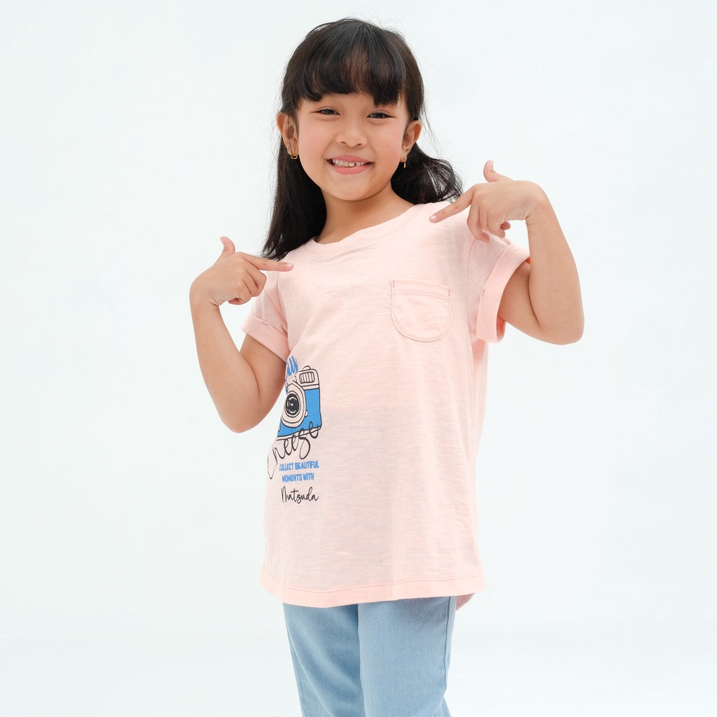 Matsuda baju kaos anak perempuan katun umur 4-16 Audy