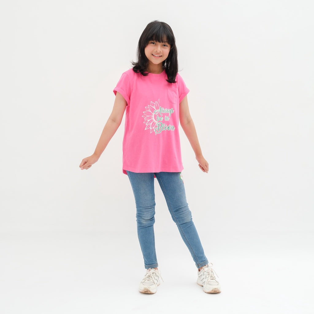 Matsuda baju kaos anak perempuan katun umur 4-16 Maggie