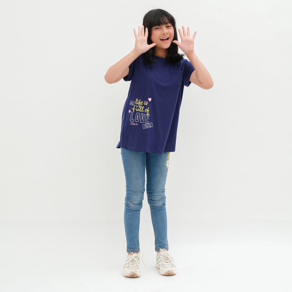 Matsuda baju kaos anak perempuan katun umur 4-16 Penelope