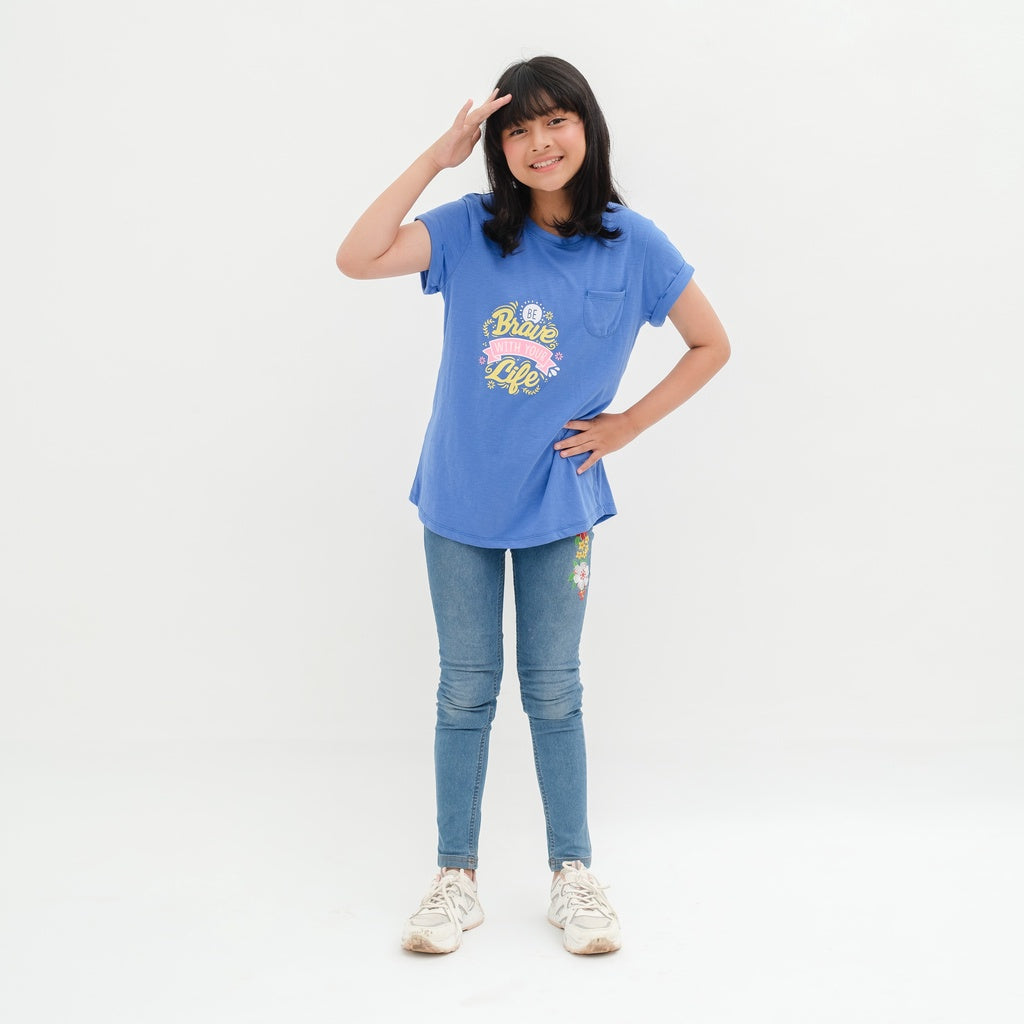 Matsuda baju kaos anak perempuan katun umur 4-16 Samantha