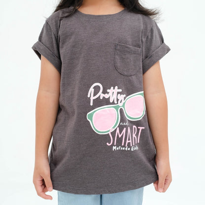 Matsuda baju kaos anak perempuan katun umur 4-16 Etienne