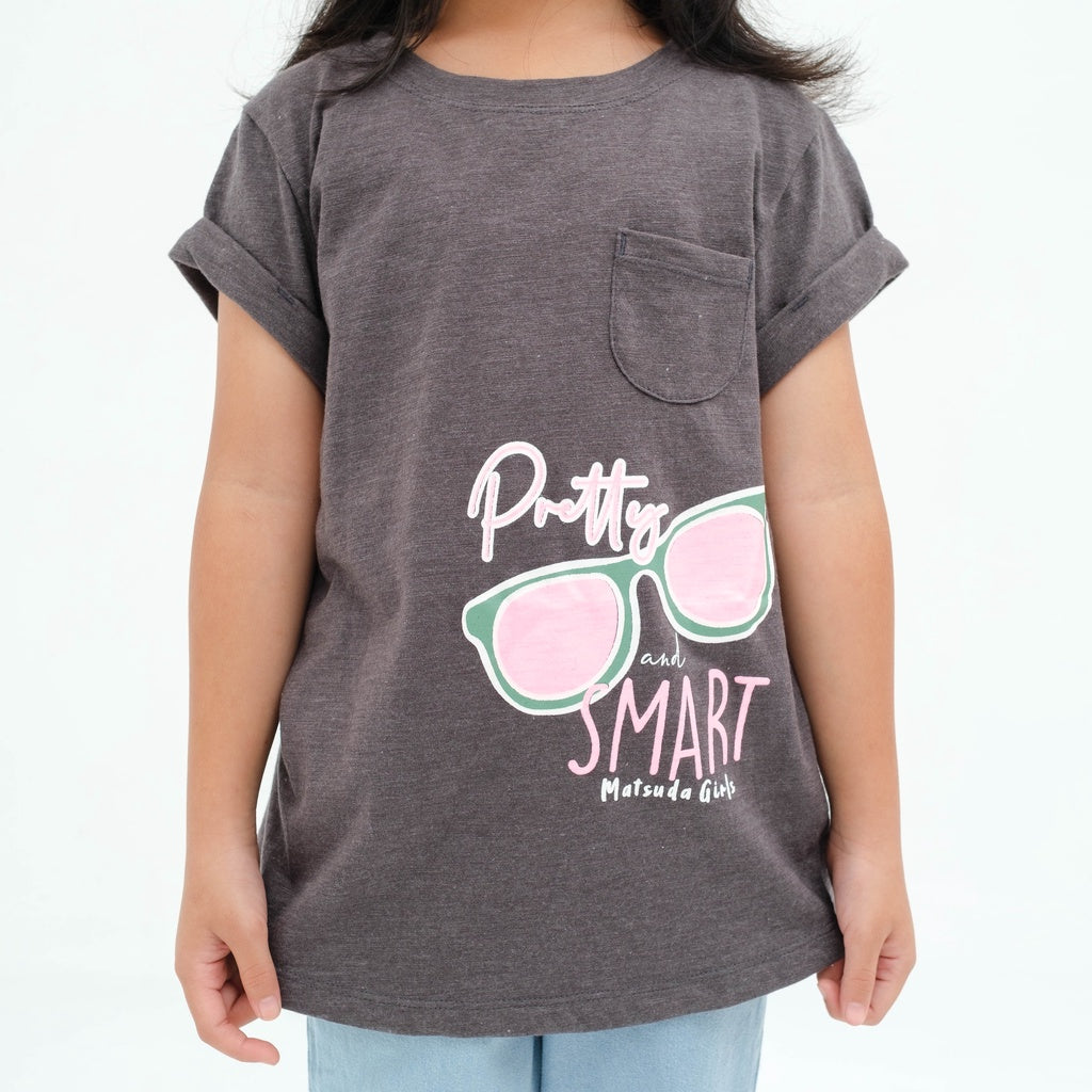 Matsuda baju kaos anak perempuan katun umur 4-16 Etienne