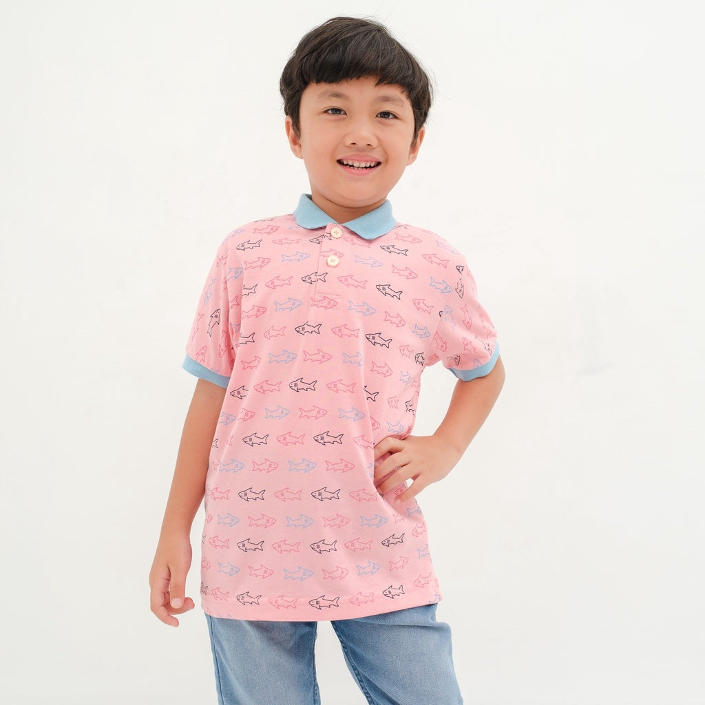 Matsuda baju kaos polo anak laki laki katun umur 2-12 Ted