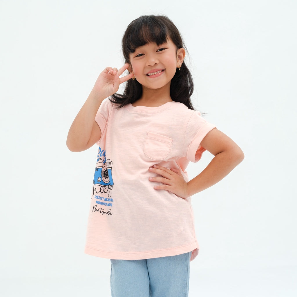 Matsuda baju kaos anak perempuan katun umur 4-16 Audy
