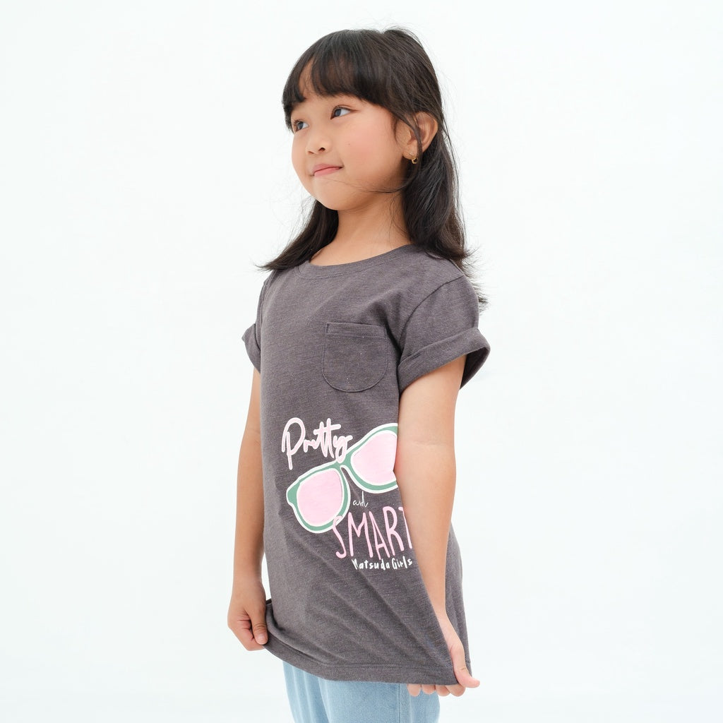 Matsuda baju kaos anak perempuan katun umur 4-16 Etienne