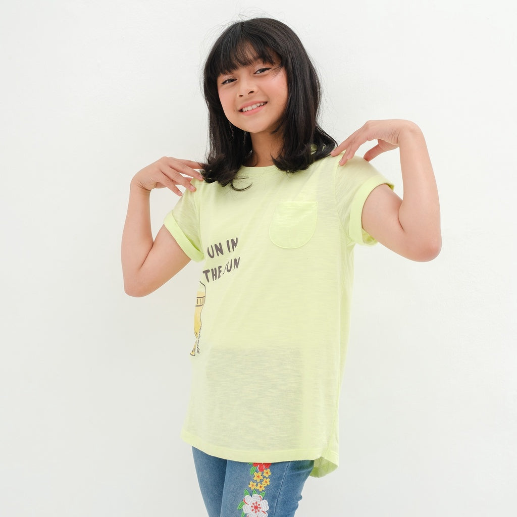 Matsuda baju kaos anak perempuan katun umur 4-16 Ellie