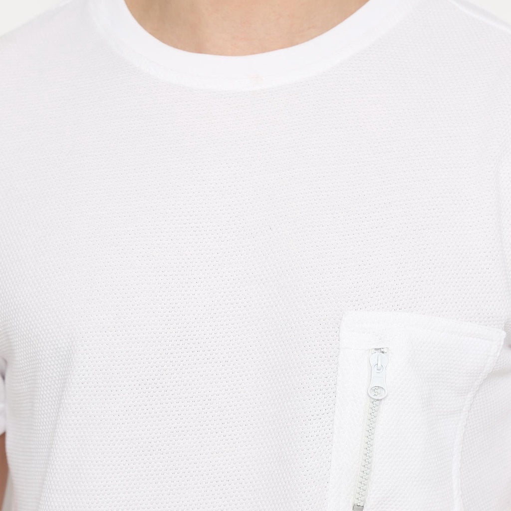 MATSUDA Kaos Polos 24S Texture Honeycomb T Shirt Saku Zipper Koka