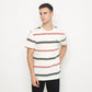 MATSUDA T Shirt Pria Kaos Stripe Motosu Offwhite