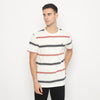 MATSUDA T Shirt Pria Kaos Stripe Motosu Offwhite