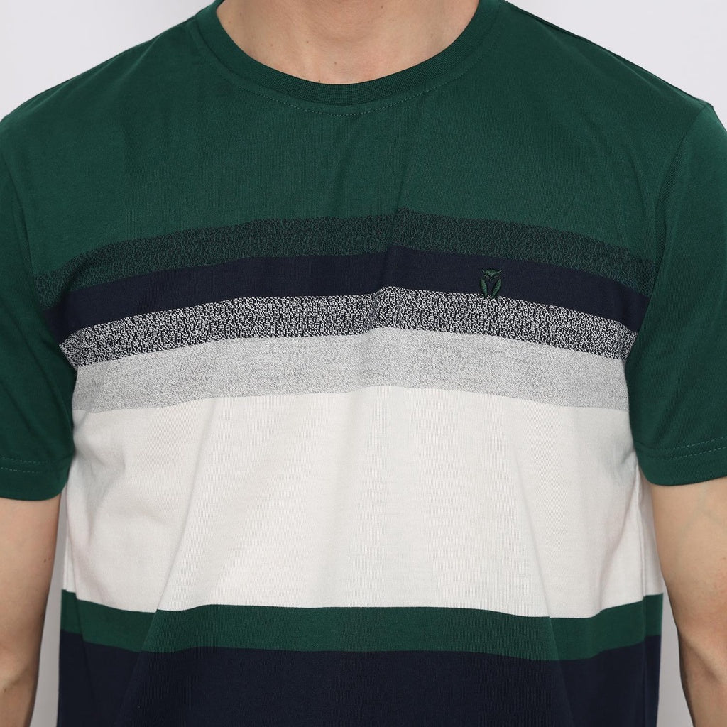 Matsuda T Shirt Pria Kaos Stripe Katun Nanto