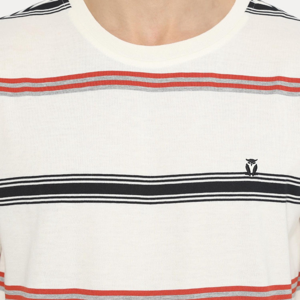 MATSUDA T Shirt Pria Kaos Stripe Motosu Offwhite