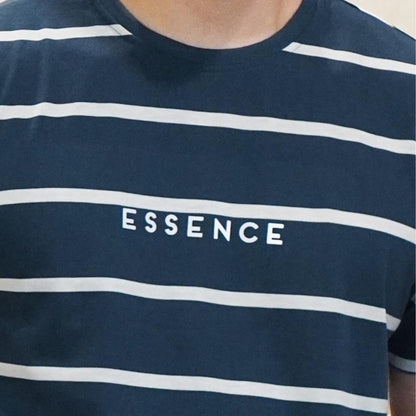 Matsuda T Shirt Pria Kaos Stripe Essence Baju Blue Teal
