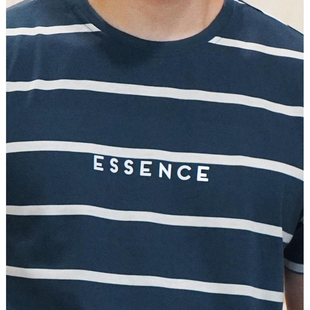 Matsuda T Shirt Pria Kaos Stripe Essence Baju Blue Teal
