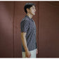 Matsuda Kemeja Pria Stripe Lengan pendek Takasaki Navy White