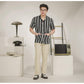 Matsuda Kemeja Pria Stripe Lengan pendek Toride Black-White