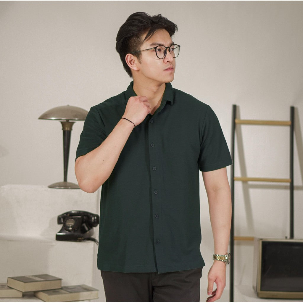 Matsuda Kemeja Pria Polos Lengan pendek Kasual Shiroi DK Slate