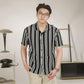 Matsuda Kemeja Pria Stripe Lengan pendek Toride Black-White