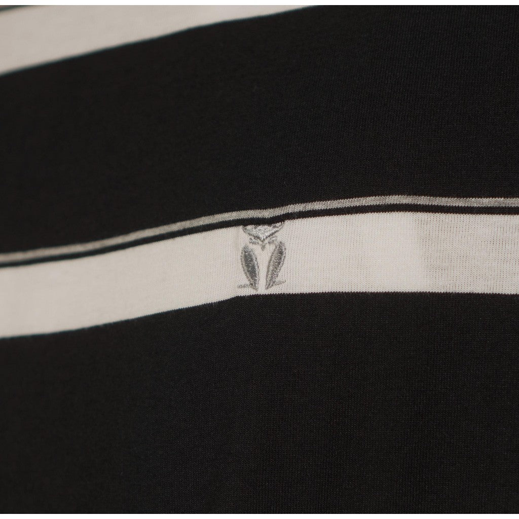 Matsuda T Shirt Pria Kaos Stripe Tamba Oblong Baju Black-White