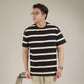 Matsuda T Shirt Pria Kaos Stripe Tamba Oblong Baju Black-White