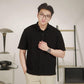 Matsuda Kemeja Outer Pria Lengan pendek Kasual Sayama Black