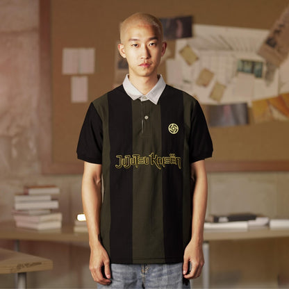 JUJUTSU KAISEN | MATSUDA Polo Shirt Striped Pria Kossen Black-olive