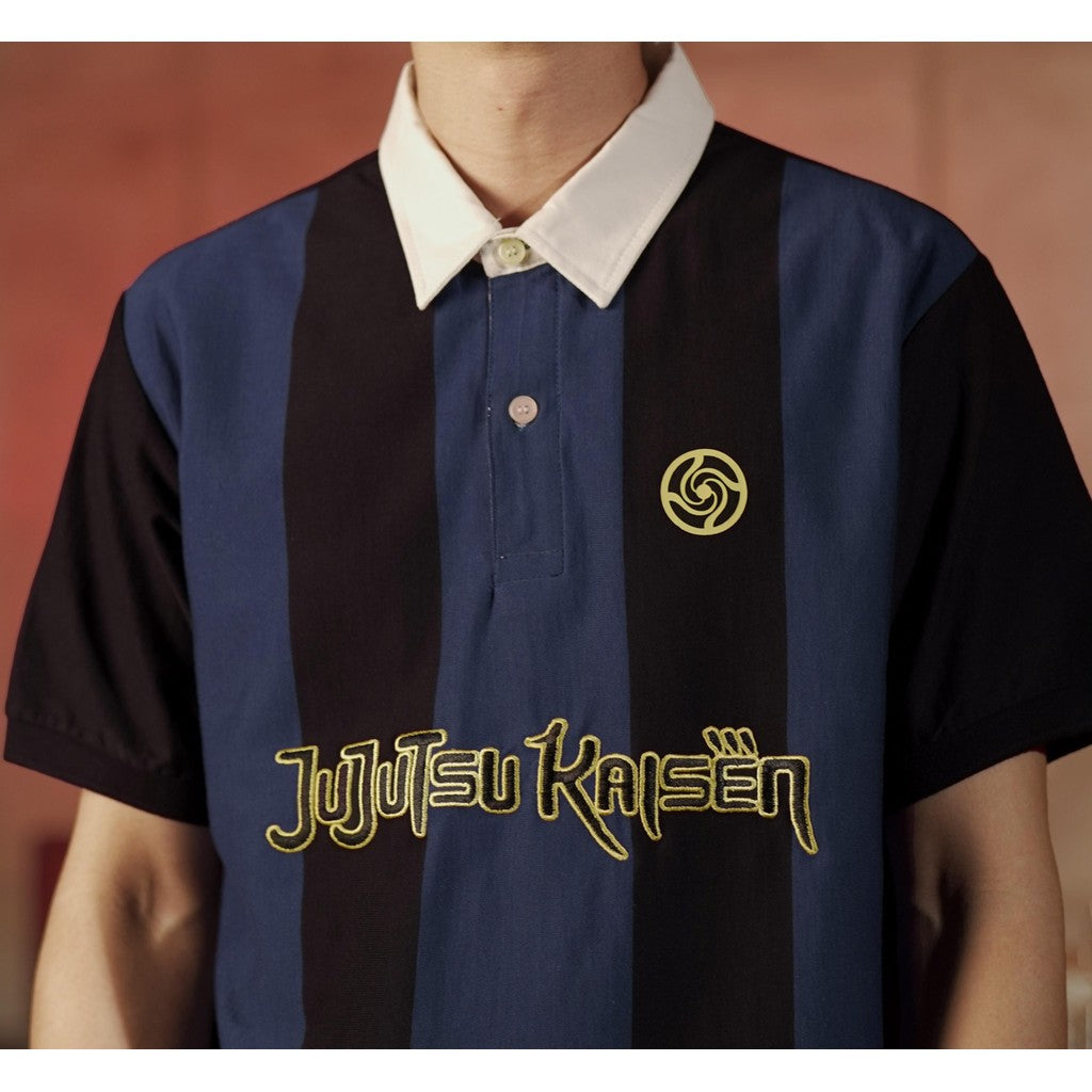 JUJUTSU KAISEN | MATSUDA Polo Shirt Stripe Pria Kossen Black-Blue