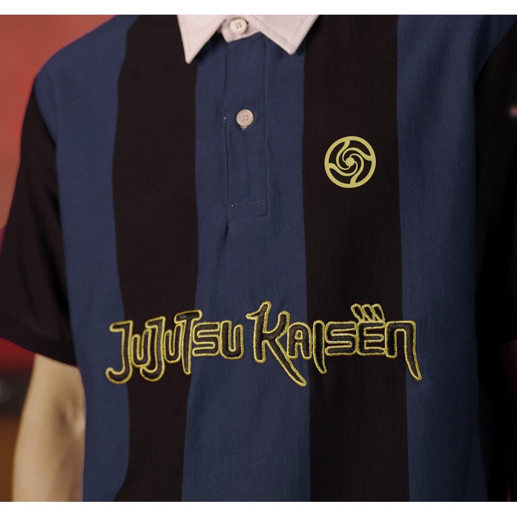 JUJUTSU KAISEN | MATSUDA Polo Shirt Stripe Pria Kossen Black-Blue