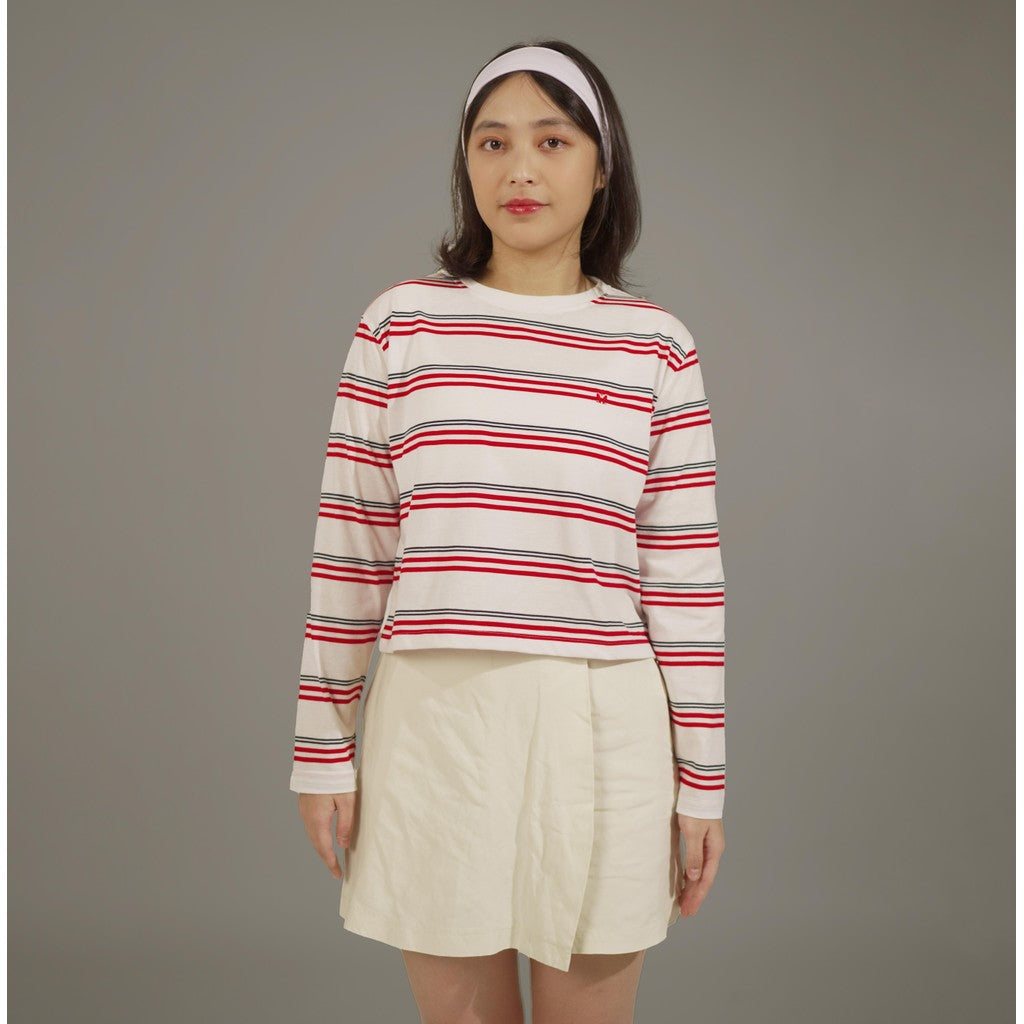 Matsuda Kaos Crop top katun Fujita White