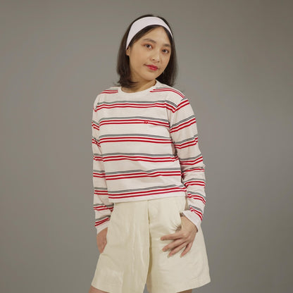 Matsuda Kaos Crop top katun Fujita White