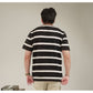 Matsuda T Shirt Pria Kaos Stripe Tamba Oblong Baju Black-White