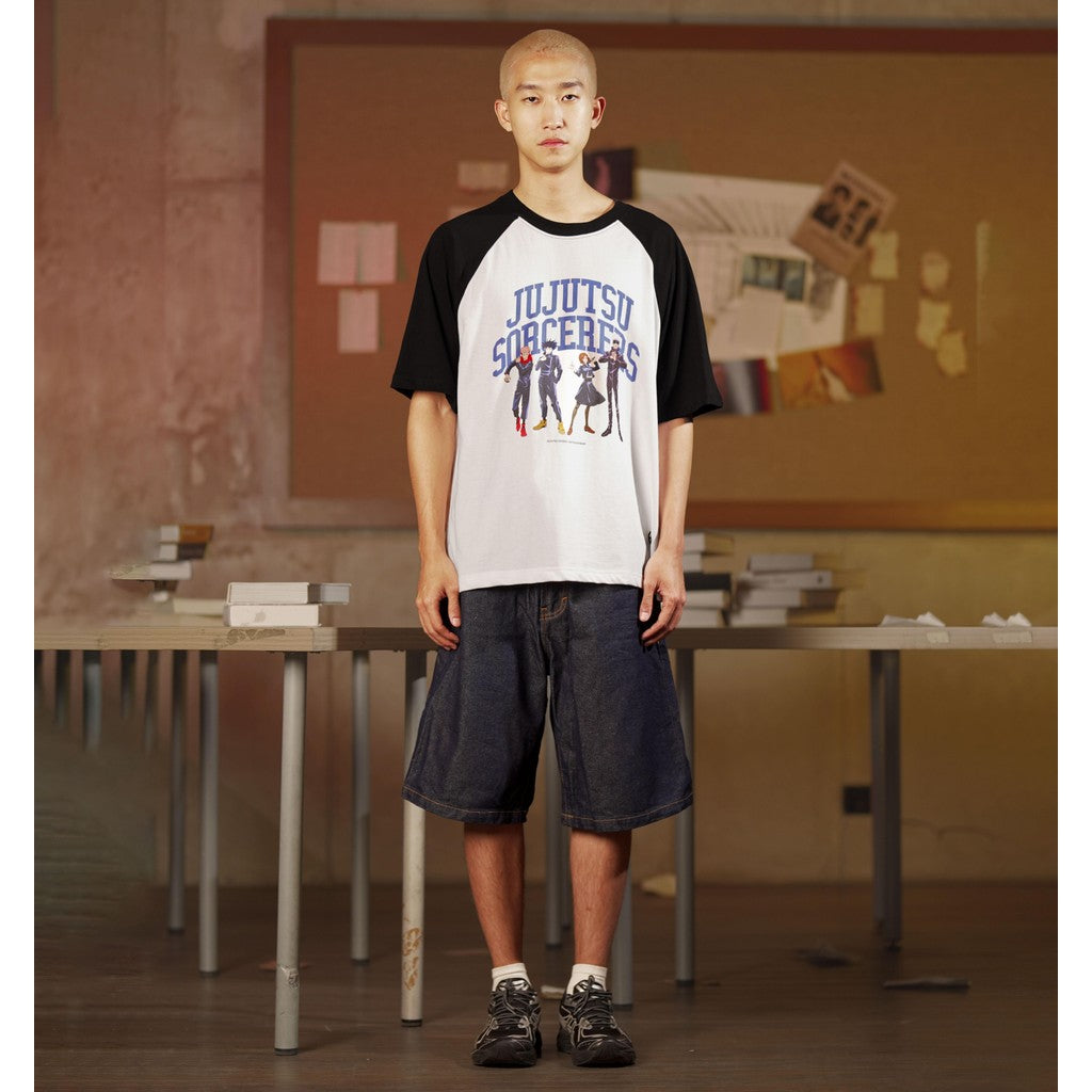 JUJUTSU KAISEN | MATSUDA KAISEN T-shirt Raglan Pria Ichinenzu Black-White