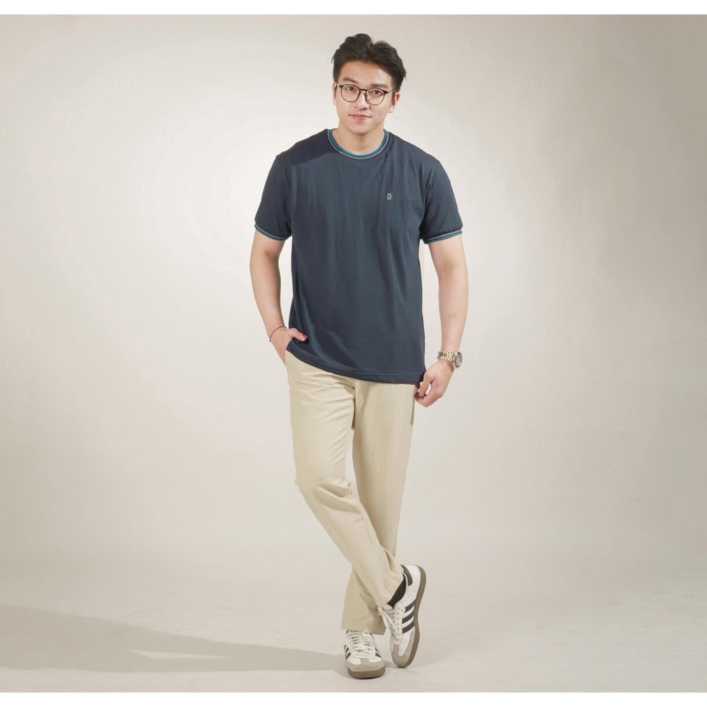 MATSUDA Kaos Pria T shirt Soja Katun Adem T-Shirt  Simple Indigo