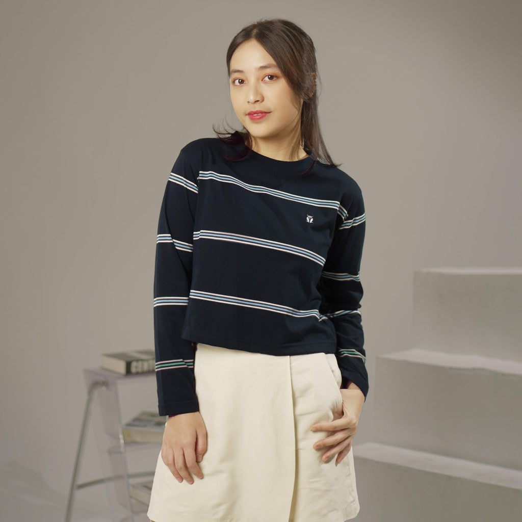 Matsuda Kaos Crop top katun Chizue Navy