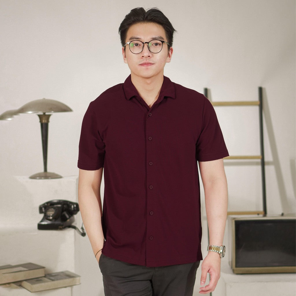 Matsuda Kemeja Pria Polos Lengan pendek Kasual Shiroi DK Slate