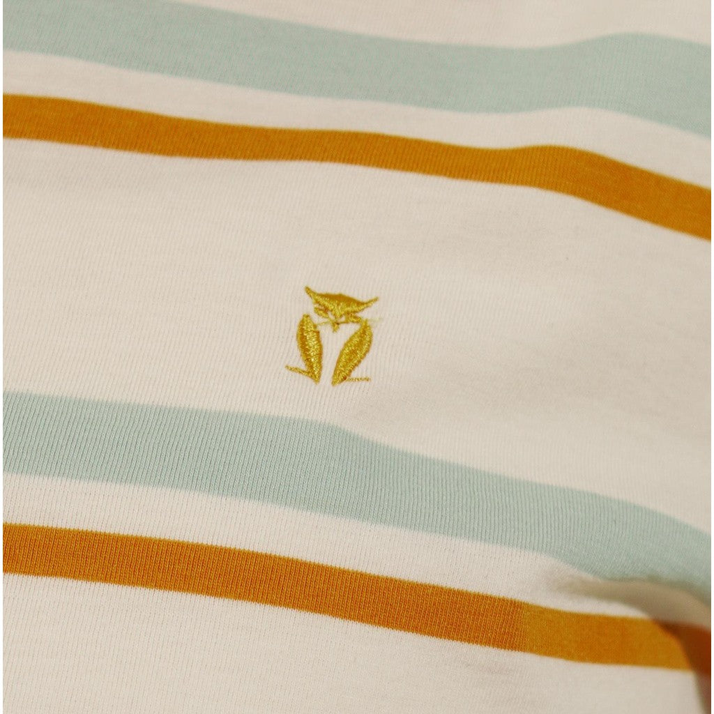 MATSUDA Kaos Wanita T Shirt Stripe Katun Ocha OffWhite