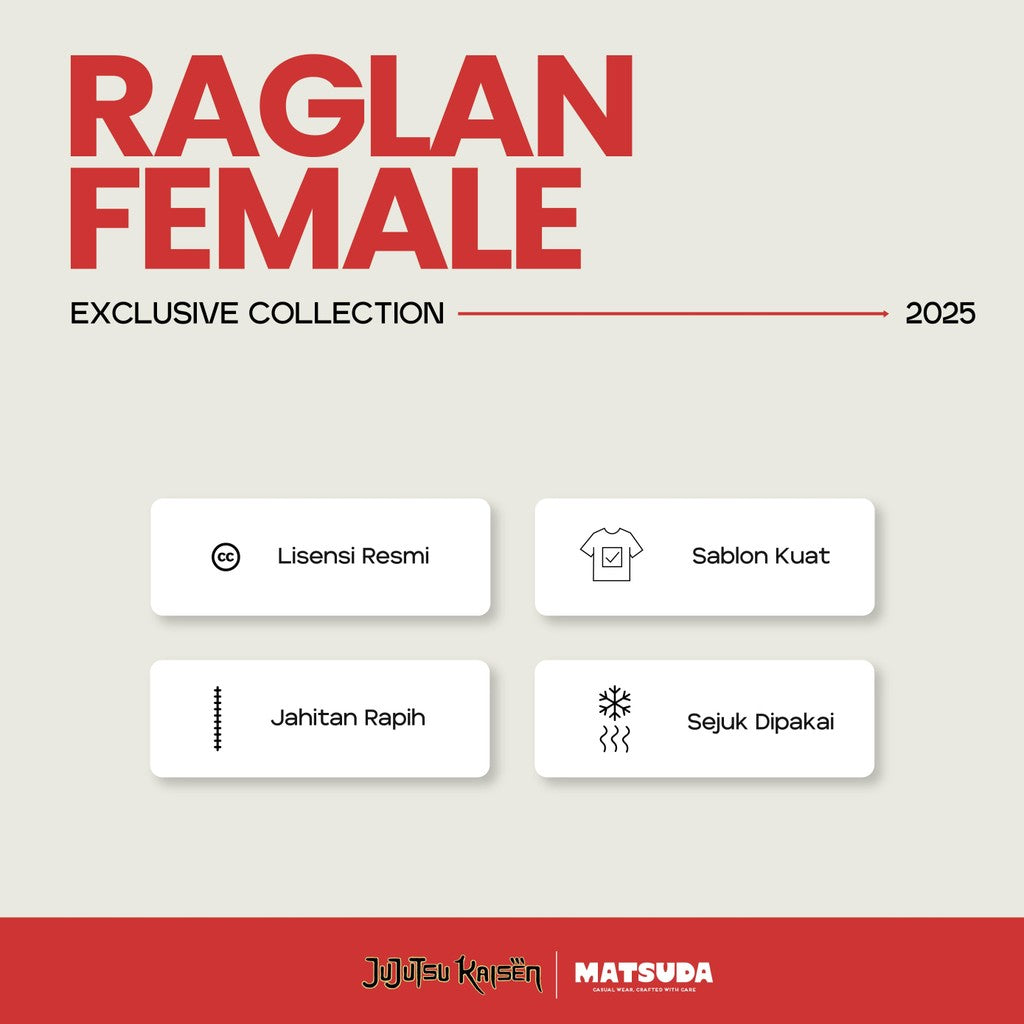 JUJUTSU KAISEN | MATSUDA KAISEN T-shirt Crop top Raglan Wanita Itsuzai  Black-White