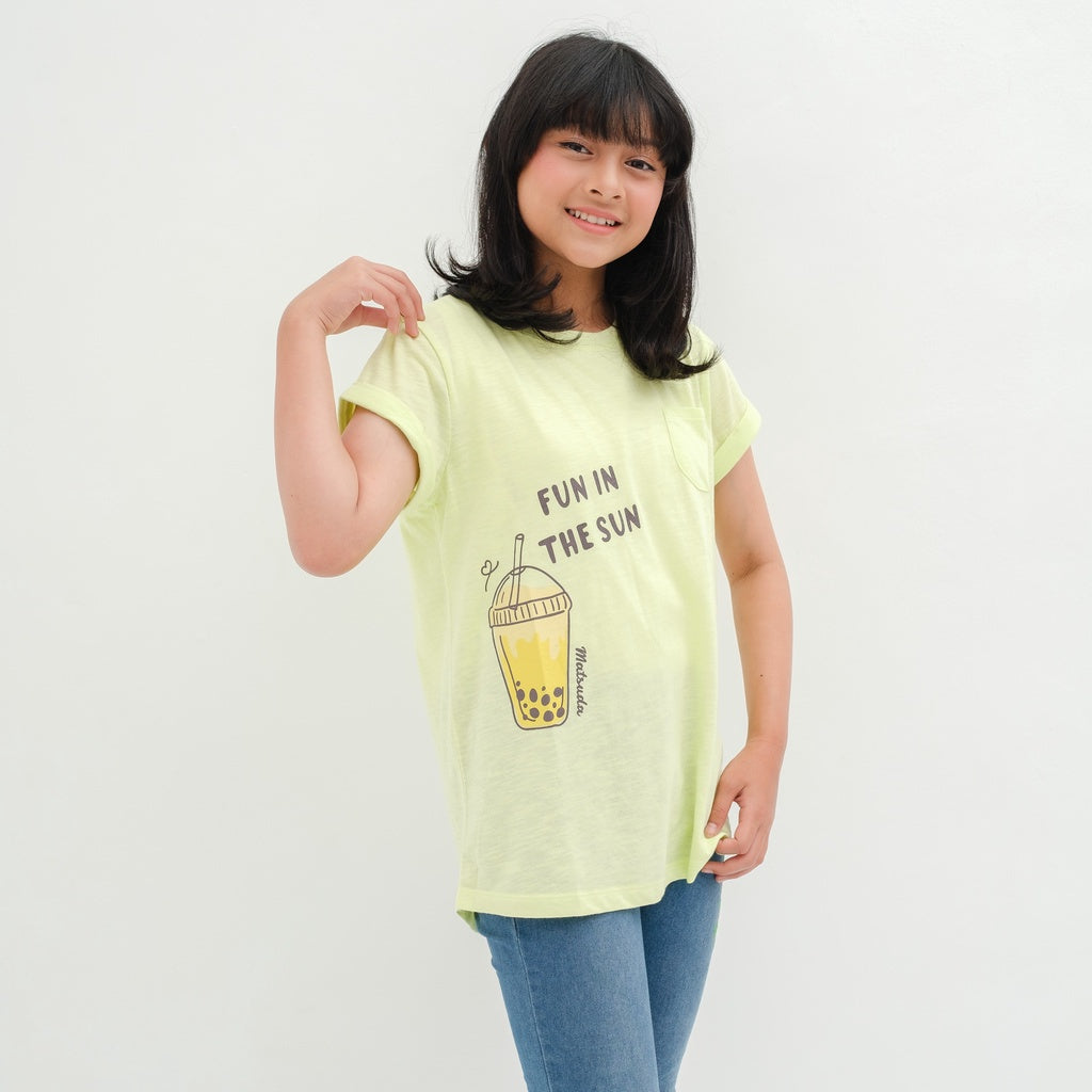 Matsuda baju kaos anak perempuan katun umur 4-16 Ellie