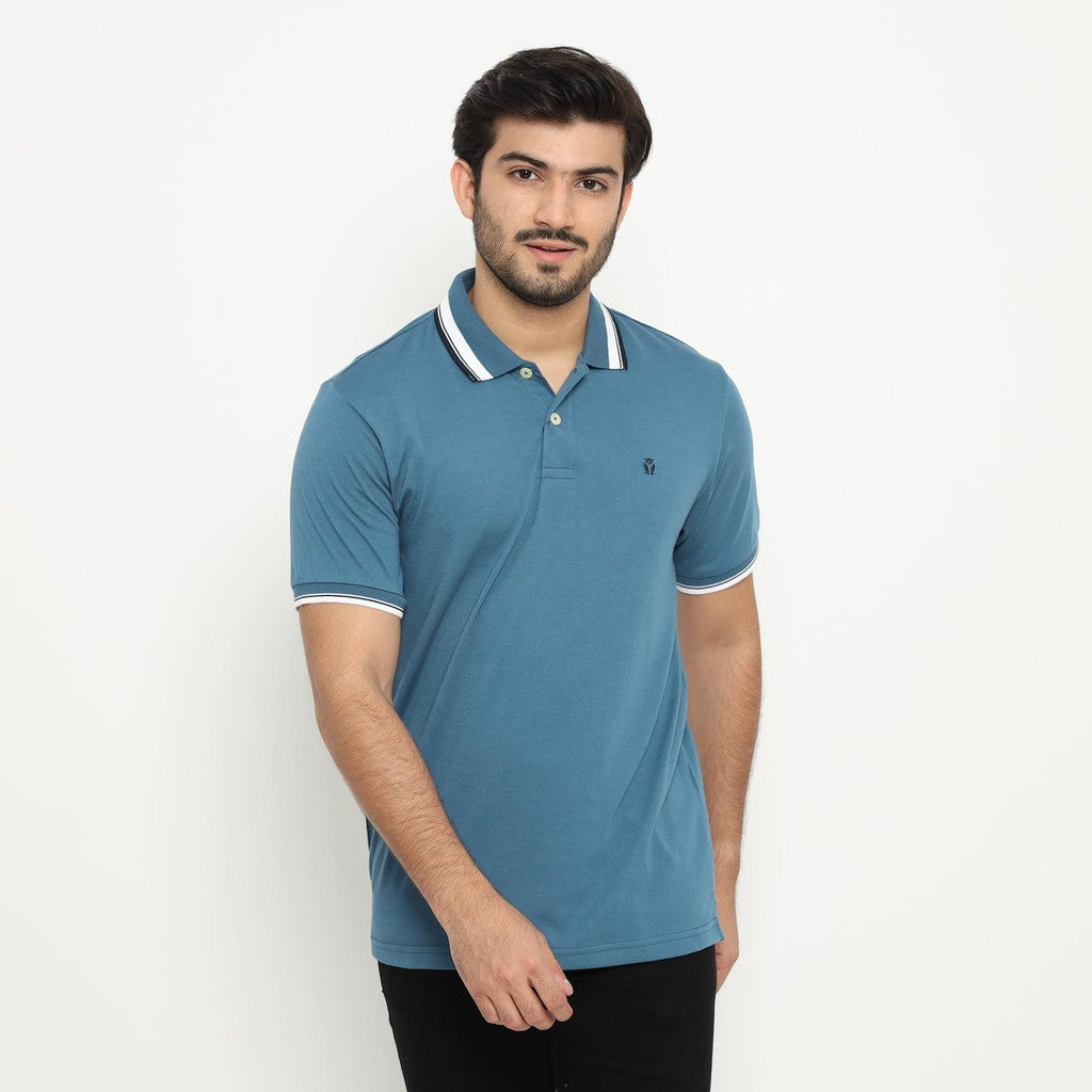 MATSUDA Kaos Polo Shirt Polos Pria Dewasa Baju Lengan Pendek Kerah Katun Aioi Hitam - Black