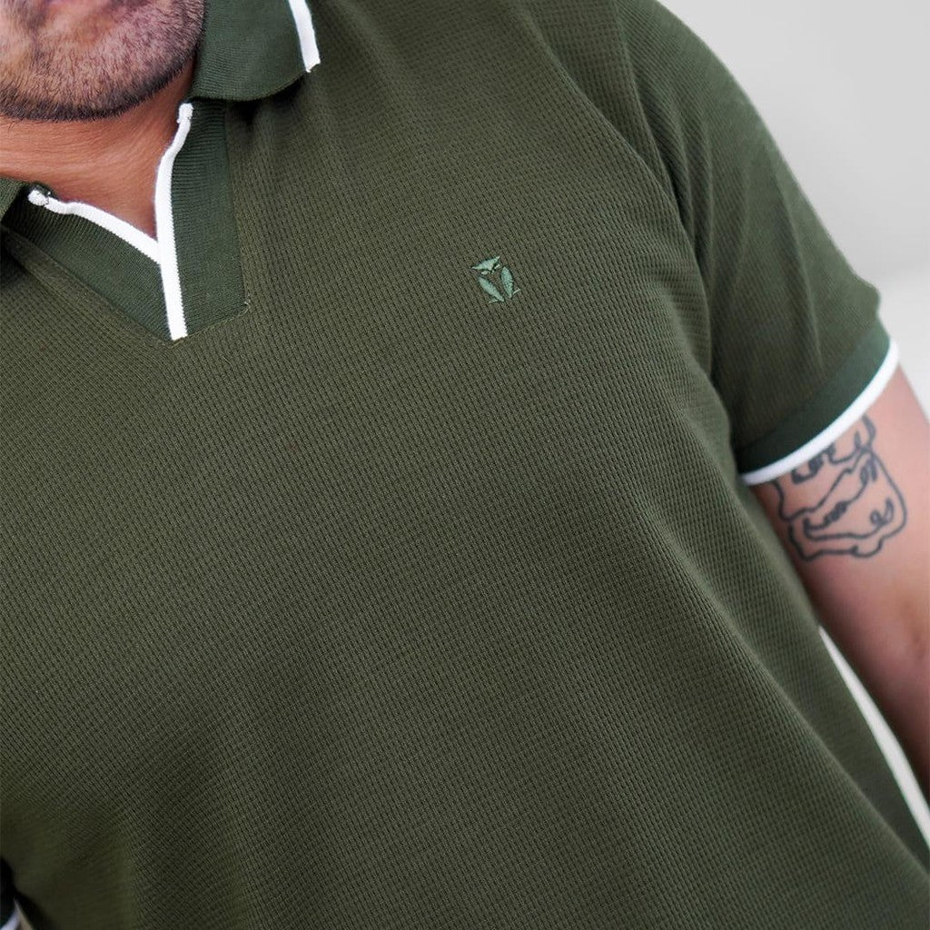 MATSUDA Kaos Polo Pria Waffel Kerah Otsuki