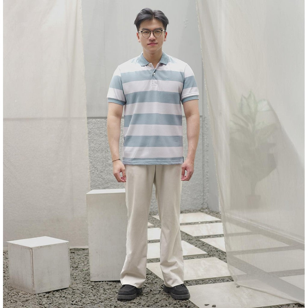 MATSUDA Kaos Polo Shirt Pria Kerah Echizen L. Blue White