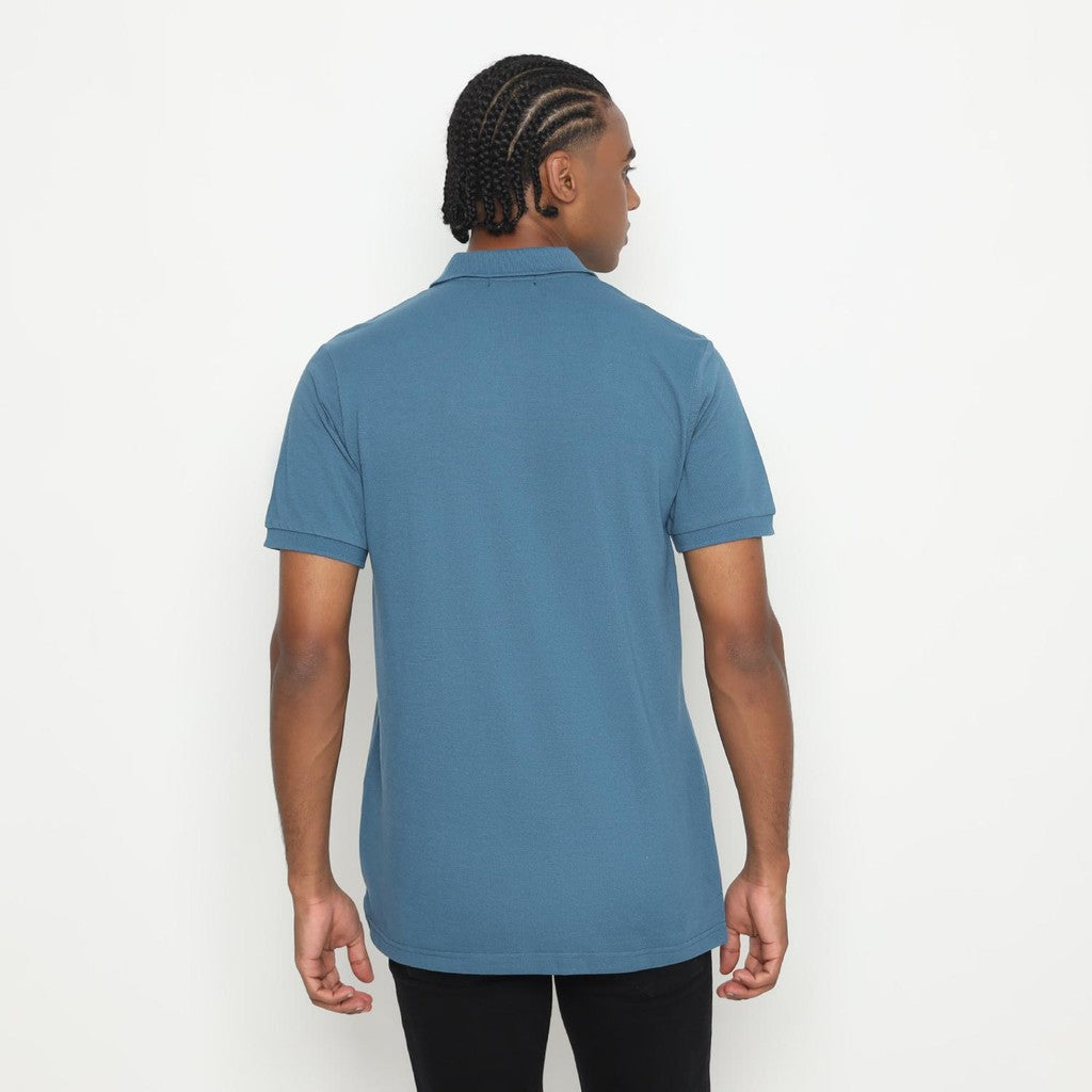 Matsuda Kaos Polo Shirt Pria Kerah Kushima Biru Steel Blue