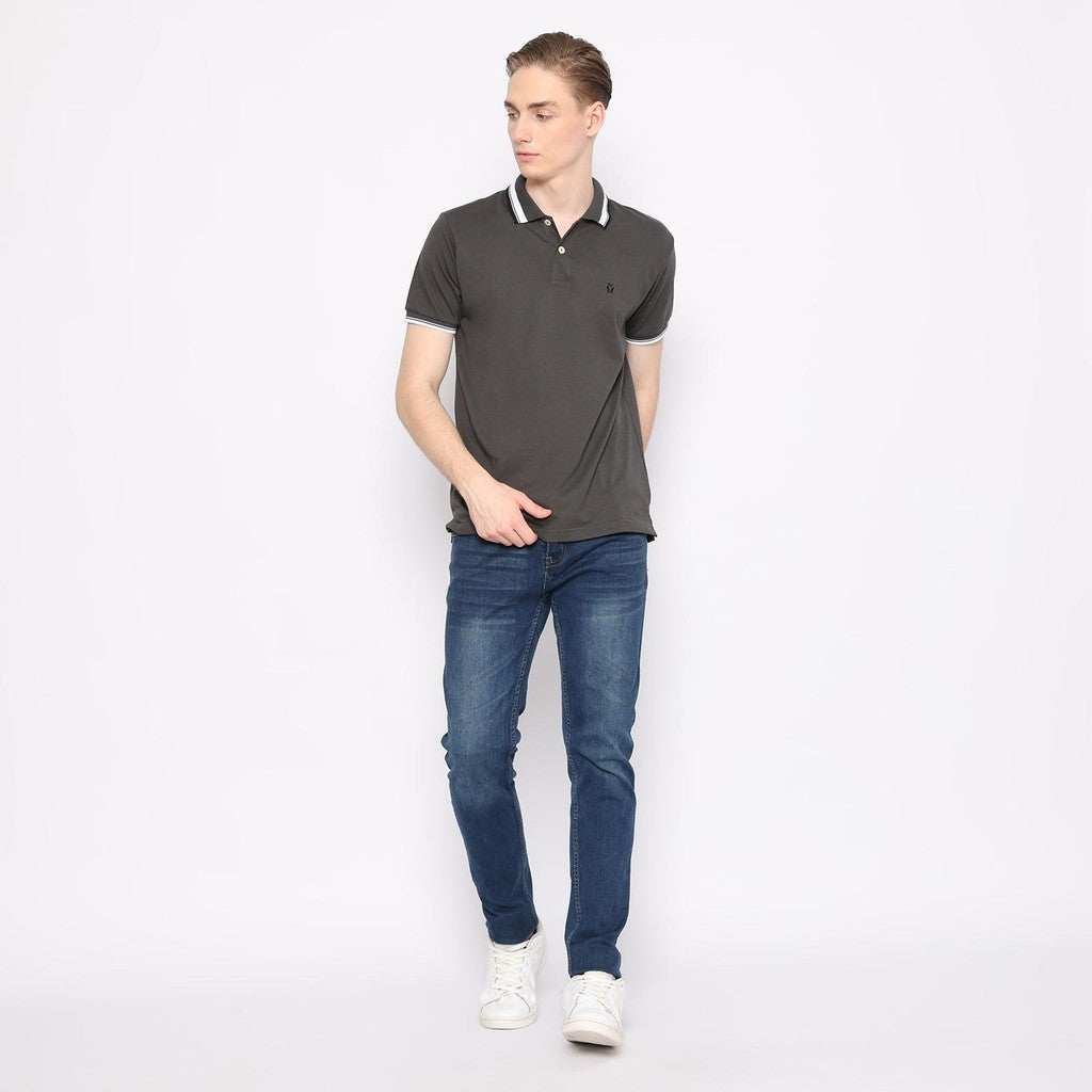 MATSUDA Kaos Polo Shirt Polos Pria Dewasa Baju Lengan Pendek Kerah Katun Aioi Abu Charcoal