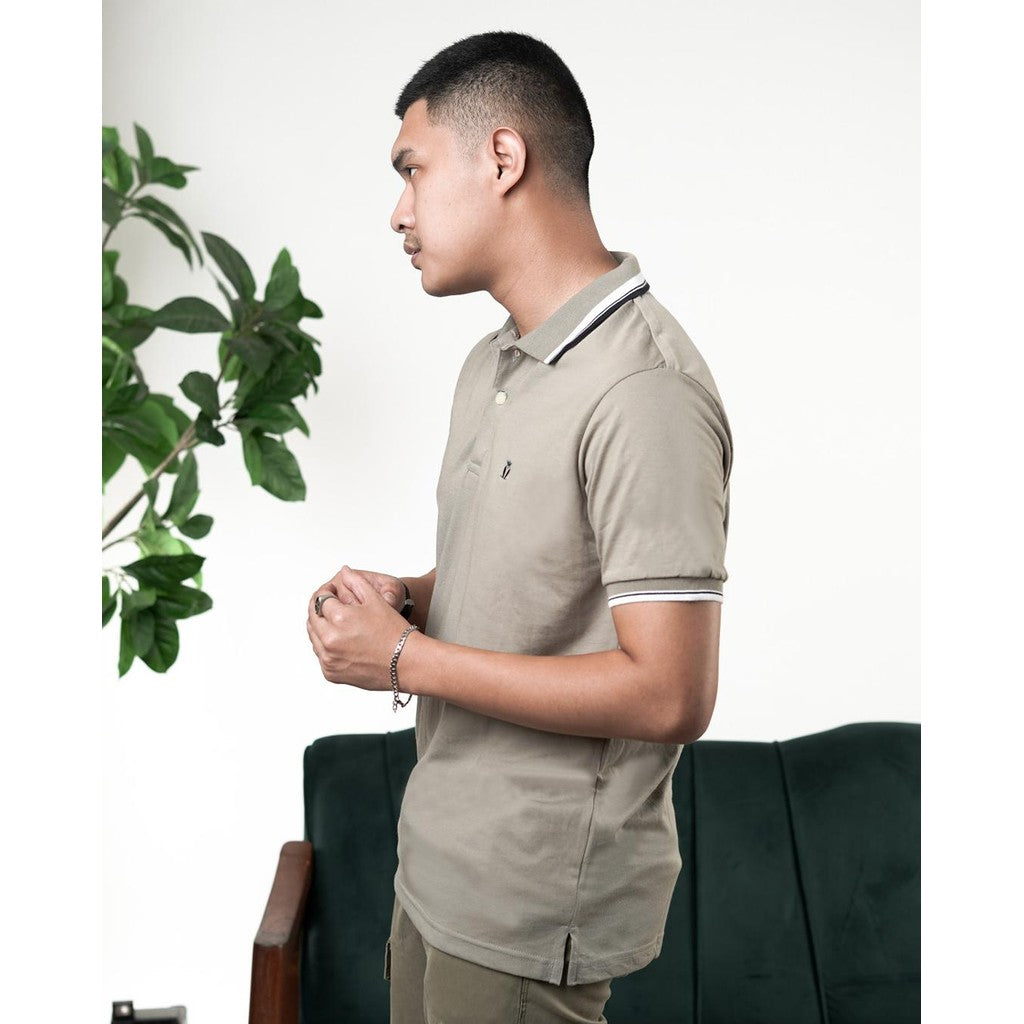 MATSUDA Kaos Polo Shirt Polos Pria  Kerah Aioi Khaki Spray Green